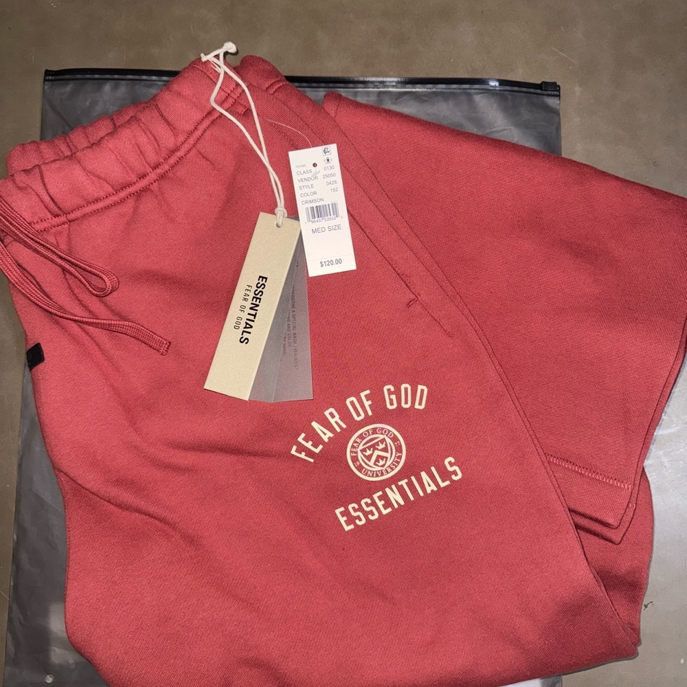 Fear of God Essentials Brick Red Joggers